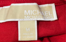 Load image into Gallery viewer, Michael Kors Womens Red Embellished Long Sleeve Crew Neck T-Shirt Size M