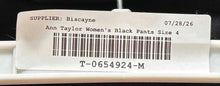 Load image into Gallery viewer, Ann Taylor Womens Black Slash Pockets Flat Front Wide-Leg Dress Pants Size 4