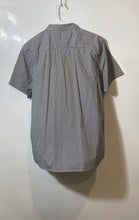 Load image into Gallery viewer, Armani Exchange Mens White Black Geometric Short Sleeve Button-Up Shirt Size L