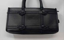 Load image into Gallery viewer, Steve Madden Womens Black Pebbled Leather Detachable Strap Satchel Handbag