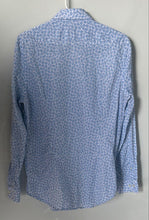 Load image into Gallery viewer, Express Mens Blue White Floral 1MX Extra Slim Fit Long Sleeve Dress Shirt Size S
