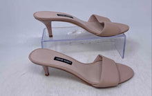 Load image into Gallery viewer, Nine West Womens Beige Open Toe Slip-On Kitten Slide Sandals Size 7M