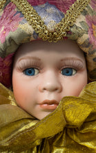 Load image into Gallery viewer, Vintage Hand-Painted Bisque Porcelain Jester Doll With Costume