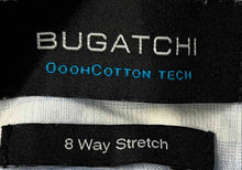 Load image into Gallery viewer, Bugatchi Mens Blue Striped OoohCotton Tech 8 Way Stretch Button-Up Shirt Size L