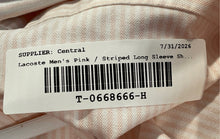 Load image into Gallery viewer, Lacoste Mens Pink Striped Regular Fit Long Sleeve Button-Up Shirt Size 2XL