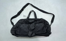 Load image into Gallery viewer, Steve Madden Unisex Black Leather Shoulder Strap Weekender Travel Duffle Bag