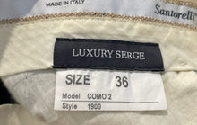 Load image into Gallery viewer, Santorelli Mens Khaki Luxury Serge Pleated Front Straight Leg Dress Pants Sz 36