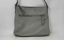 Load image into Gallery viewer, Kate Spade New York Womens Jackson Gray Pebbled Leather Top Zip Crossbody Bag
