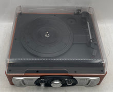Load image into Gallery viewer, 1 By One Brown Black Portable 3 Speed Stereo Turntable Not Tested