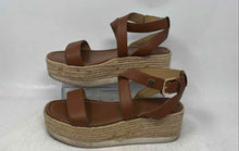 Load image into Gallery viewer, Michael Kors Womens Lynn Brown Leather Open Toe Espadrille Sandals Size 7.5M