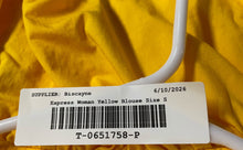 Load image into Gallery viewer, Express Womens Yellow Sleeveless Surplice V-Neck Peplum Blouse Top Size Small