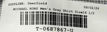 Load image into Gallery viewer, Michael Kors Mens Gray Plaid Cotton Long Sleeve Collared Dress Shirt Size 16 1/2