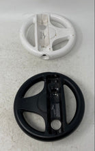 Load image into Gallery viewer, Lot Of 2 Pieces Nintendo Wii Black White Motion Plus Steering Wheel Controllers