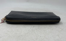 Load image into Gallery viewer, Fossil Womens Black Leather Tassel Credit Card Holder Classic Zip-Around Wallet
