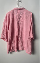 Load image into Gallery viewer, Zara Womens Pink Short Sleeve Collared Oversized Button-Up Shirt Size Large