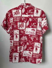 Load image into Gallery viewer, J.Crew Mens Red White Printed Hawaiian Short Sleeve Button-Up Shirt Size Small