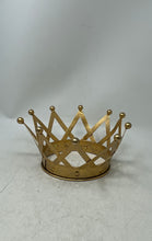 Load image into Gallery viewer, Golden Tone Decorative Criss Cross Lattice Design Collectible Crown Figurine
