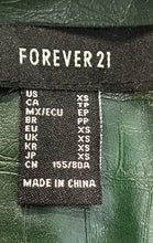 Load image into Gallery viewer, Forever 21 Womens Dark Green Leather Long Sleeve One-Button Blazer Size XS