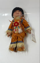 Load image into Gallery viewer, Vintage Heirloom Native American Porcelain Doll In Traditional Outfit With Tag