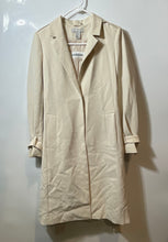 Load image into Gallery viewer, H&M Womens Beige Long Sleeve Notched Lapel Self Waist Belt Trench Coat Size 2