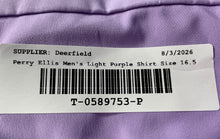 Load image into Gallery viewer, Perry Ellis Mens Light Purple Slim Fit Long Sleeve Collared Dress Shirt Sz 16.5