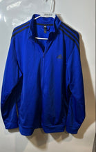 Load image into Gallery viewer, Adidas Mens Blue Three-Stripe Long Sleeve Full-Zip Track Jacket Size Large