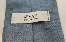 Load image into Gallery viewer, Armani Collezioni Mens Blue Geometric Silk Keeper Loop Adjustable Pointed Tie