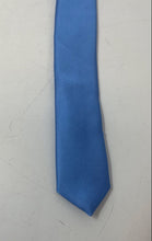 Load image into Gallery viewer, Bar III Mens Blue Satin Keeper Loop Adjustable Pointed Tie With Tags