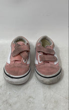 Load image into Gallery viewer, Vans Kids Old Skool V 508731 Pink White Low Top Hook & Loop Sneaker Shoes Size 4