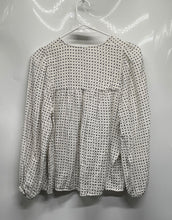 Load image into Gallery viewer, A New Day Womens White Black Long Sleeve Round Tie Neck Blouse Top Size XS