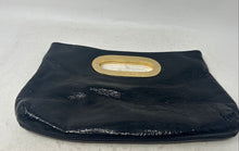 Load image into Gallery viewer, Michael Kors Womens Black Patent Leather Inner Zip Pocket Clutch Handbag