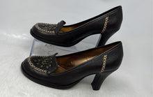 Load image into Gallery viewer, Gianni Bini Womens Brown Leather Slip-On Round Toe Block Pump Heels Size 9M