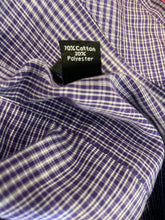 Load image into Gallery viewer, Alfani Mens Purple Plaid Regular Fit Performance Dress Shirt Size XL 17-17.5