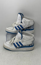 Load image into Gallery viewer, Adidas Kids Forum Mid Retro GX8945 White Blue Lace-Up Sneaker Shoes Size 5