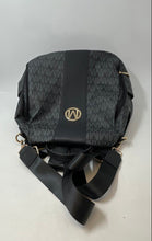 Load image into Gallery viewer, Marco Womens Black Monogram Print Inner Pocket Adjustable Strap Backpack