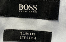 Load image into Gallery viewer, Hugo Boss Mens Blue Long Sleeve Collared Slim Fit Stretch Dress Shirt Size 38/15
