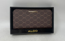 Load image into Gallery viewer, Aldo Womens Brown Geometric Monogram Faux Leather Zip-Around Wallet With Box