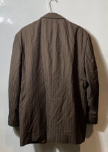 Load image into Gallery viewer, Vinci Mens Brown Striped Long Sleeve Notch Lapel Three-Button Blazer Size 44R