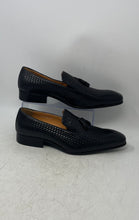 Load image into Gallery viewer, Daochen Mens Black Leather Almond Toe Slip-On Tassel Loafer Shoes Size EUR 44