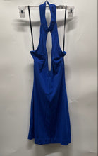 Load image into Gallery viewer, Bebe Womens Blue Halter Neck Sleeveless Back-Zip Mini Dress Size S/P