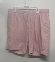 Load image into Gallery viewer, Peter Millar Mens Pink Striped Seersucker Flat Front Golf Chino Shorts Size 38