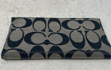 Load image into Gallery viewer, Coach Womens Black Signature Leather Trim Bifold Checkbook Wallet