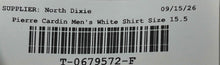 Load image into Gallery viewer, Pierre Cardin Mens White Slim-Fit Long Sleeve Dress Shirt Size M15-15.5