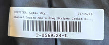 Load image into Gallery viewer, Emanuel Ungaro Mens Gray Striped Long Sleeve Double-Breasted Blazer Size 40