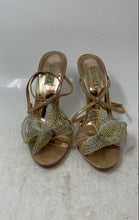 Load image into Gallery viewer, Badgley Mischka Womens Janie Gold Silver Embellished Strappy Heels Size 8M