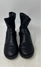 Load image into Gallery viewer, Zara Womens Black Round Toe Studded Side Zip Ankle Booties Size EU 35