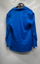Load image into Gallery viewer, MNG Womens Blue Notch Lapel Single-Breasted One-Button Blazer Jacket Size S