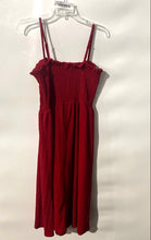 Load image into Gallery viewer, H&M Womens Red Square Neck Sleeveless Smocked Pullover Fit & Flare Dress Size XL