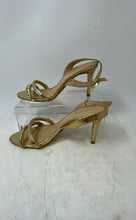 Load image into Gallery viewer, Michael Kors Womens Gold Chain Strap Open Toe Slingback Sandals Size 5 M