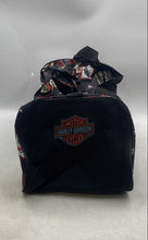 Load image into Gallery viewer, Harley-Davidson Mens Black All Over Print Adjustable Strap Zipper Duffle Bag